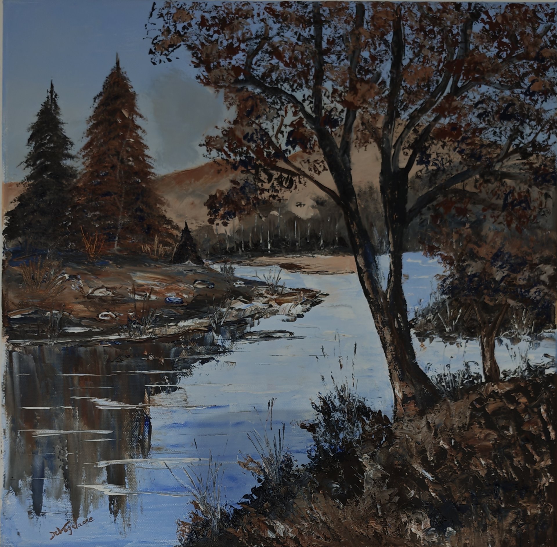 Un lac en automne.